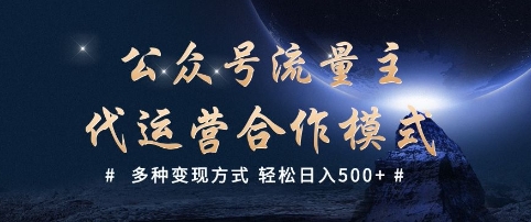 公众号流量主代运营  多种变现方式 轻松日入5张【揭秘】-雲鼎文化传媒