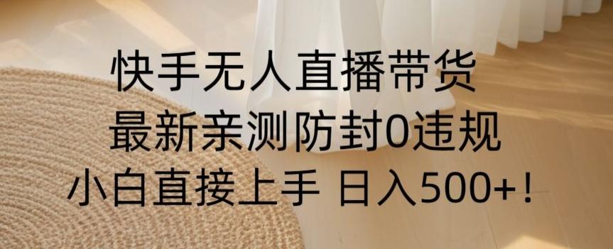 快手无人直播带货从0-1落地教学，最新防封0粉开播，小白可上手日入500+【揭秘】-雲鼎文化传媒