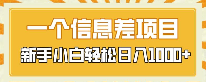 一个信息差项目，每天仅需半小时，新手小白轻松日入1000+-雲鼎文化传媒