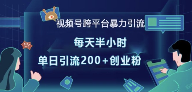 视频号跨平台暴力引流，每天半小时，单日引流200+精准创业粉-雲鼎文化传媒