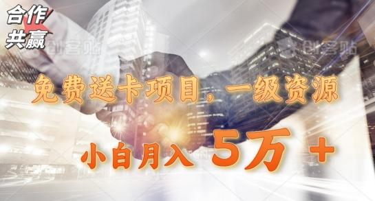 免费送卡项目，一级资源，小白月入5万+-雲鼎文化传媒