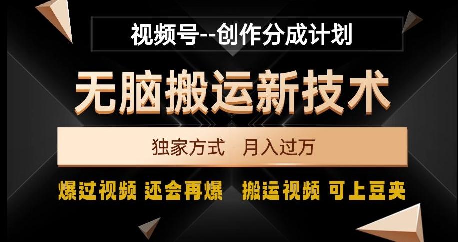 视频号无脑搬运新技术，破原创壕流量，独家方式，爆过视频，还会再爆【揭秘】-雲鼎文化传媒