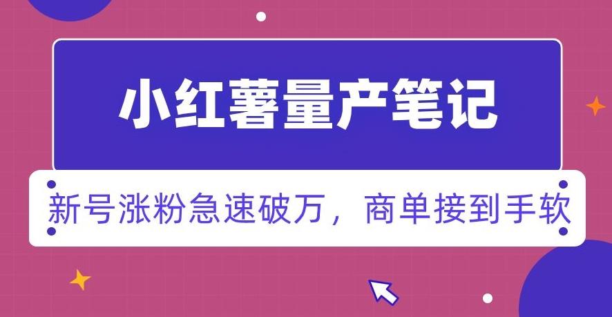小红书量产笔记，一分种一条笔记，新号涨粉急速破万，新黑马赛道，商单接到手软【揭秘】-雲鼎文化传媒