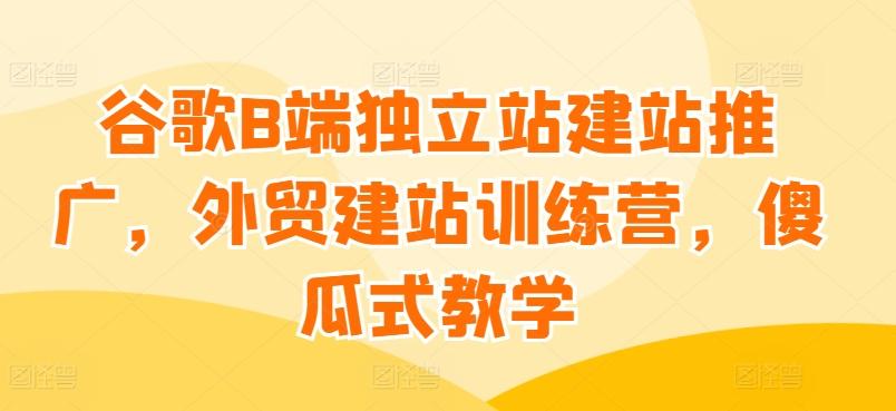 谷歌B端独立站建站推广，外贸建站训练营，傻瓜式教学-雲鼎文化传媒