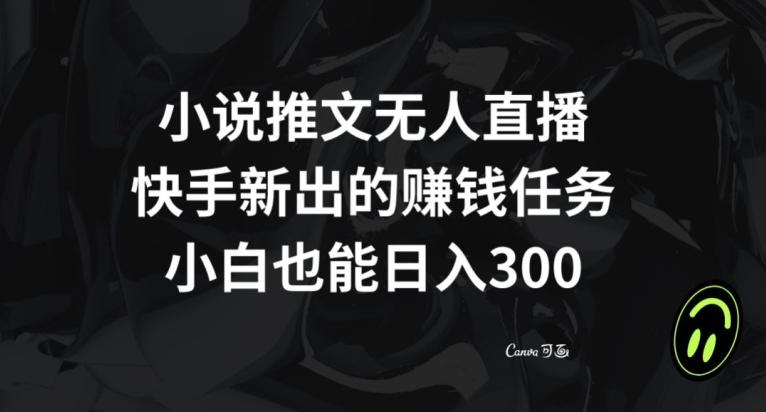 小说推文无人直播，快手新出的赚钱任务，小白也能日入300+【揭秘】-雲鼎文化传媒