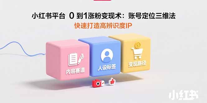 小红书平台0到1涨粉变现术：账号定位三维法，快速打造高辨识度IP-雲鼎文化传媒