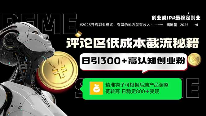 评论区低成本引流秘籍，精准钩子直击用户，单账号日增300+创业粉，日稳…-雲鼎文化传媒