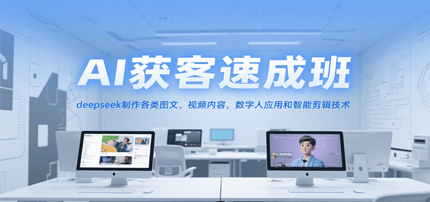 AI获客速成班，deepseek制作各类图文、视频内容，数字人应用和智能剪辑技术-雲鼎文化传媒