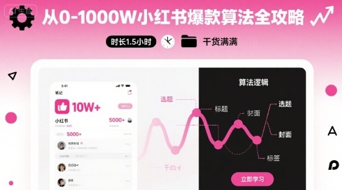 从0-1000W小红书爆款算法全攻略，时长1.5小时，干货满满-雲鼎文化传媒