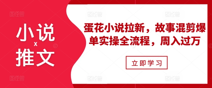 小说推文之蛋花小说拉新，故事混剪爆单实操全流程，周入过万-雲鼎文化传媒