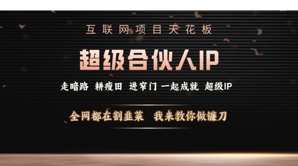 互联网项目天花板，超级合伙人IP，全网都在割韭菜，我来教你做镰刀【仅揭秘】-雲鼎文化传媒