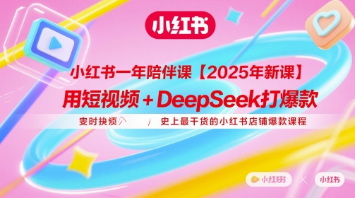小红书一年陪伴课【2025年新课】，用短视频+deepSeek打爆款，史上最干货的小红书店铺爆款课程-雲鼎文化传媒