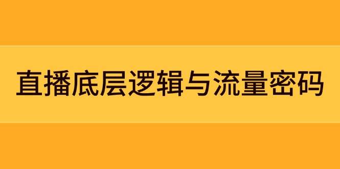 直播底层逻辑与流量密码：定位模型+案例拆解，急速流承接与数据优化全攻略-雲鼎文化传媒
