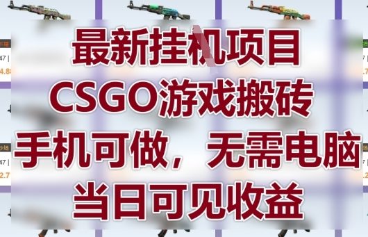 最新挂G项目，CSGO游戏搬砖，手机可做，无需电脑，当日见收益【揭秘】-雲鼎文化传媒