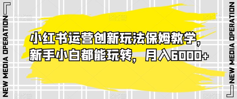 小红书运营创新玩法保姆教学，新手小白都能玩转，月入6000+【揭秘】-雲鼎文化传媒