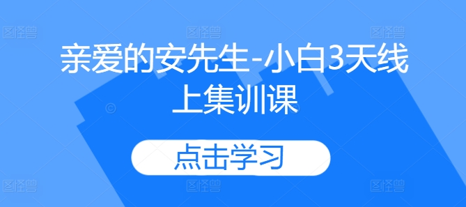 亲爱的安先生-小白3天线上集训课-雲鼎文化传媒